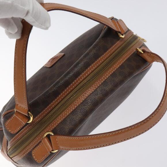 CELINE Macadam Canvas Hand Bag Pvc Leather Brown Gold - Picture 6 of 12